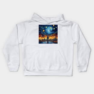 Starry Night Fantasy Kids Hoodie